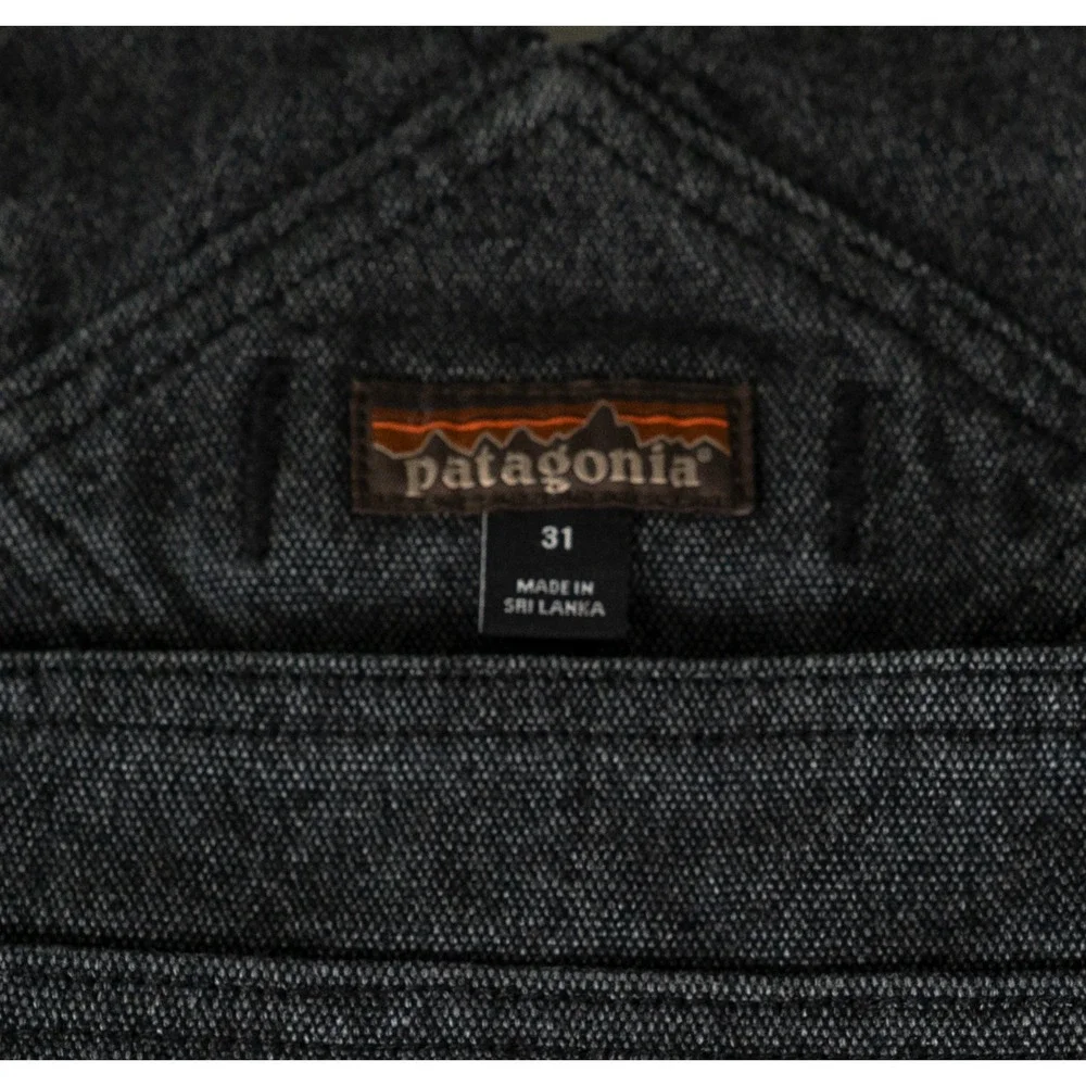 Patagonia Mens Iron Forge Hemp Canvas Double Knee Bib Overalls Charcoal Grey 31